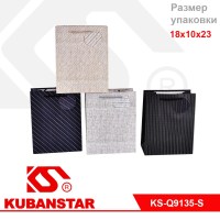 Пакет подарочный "Стиль" 18*10*23 цвета в ассортименте