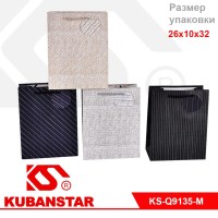Пакет подарочный "Стиль" 26*10*32 цвета в ассортименте