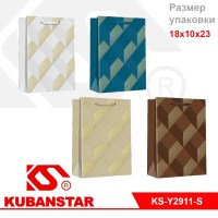Пакет подарочный "Ромбы" 18*10*23 цвета в ассортименте