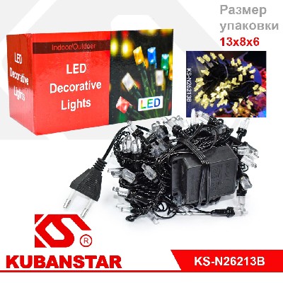 Гирлянда "Льдинка" белый теплый 70 ламп 9 м.