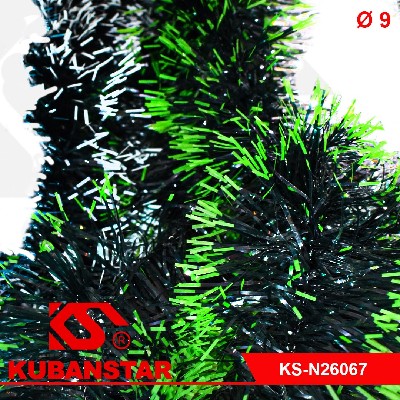 Мишура в ассортименте зеленая 2х цветов d9