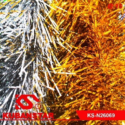 Мишура в ассортименте 2х цвета золото и серебро d15