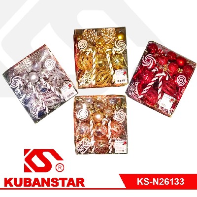 Набор елочных игрушек 50 штук в пластиковой упаковке