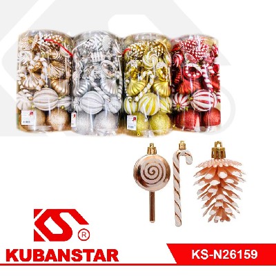 Набор елочных шаров 39 штук в пластиковой упаковке