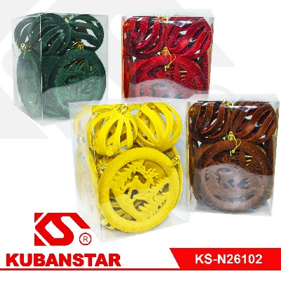 Набор елочных украшений бархат 16 штук в пластиковой упаковке