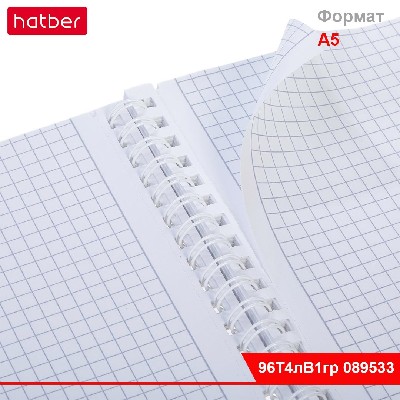 Тетрадь 96л А4ф клетка 60-65г/кв.м перфорация на отрыв  на гребне мат.ламин. 2 диз. в блоке серия -Пределы нормы-