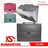 Папка-портфель для бумаг пластиковая, с ручкой