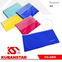 Папка на молнии формата А6 с карманом из плотного пластика (180 микрон) цветная