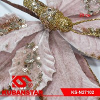 Бабочки декоративные новогодние 20 см.4 цв.