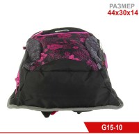 Рюкзак школьный, эргономичная спинка, для девочки, Across 44х30х14 см, чёрный/сиреневый