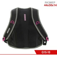Рюкзак школьный, эргономичная спинка, для девочки, Across 44х30х14 см, чёрный/сиреневый