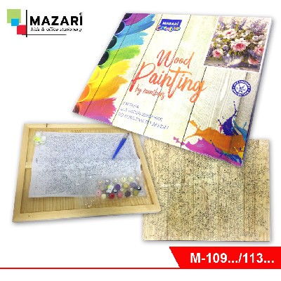 Картина для раскрашивания по номерам по дереву 40х50 см, в ассортименте, картонная упаковка