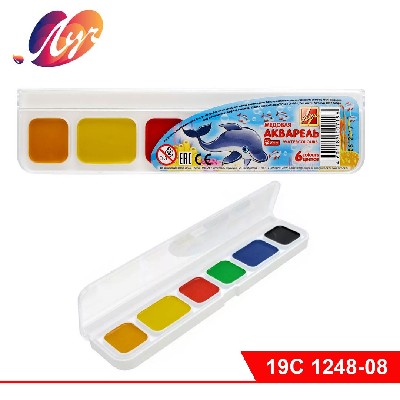 Акварель "Зоо" 6 цветов без кисти