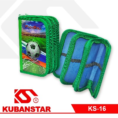 Пенал с тремя молниями, цвета в ассортименте