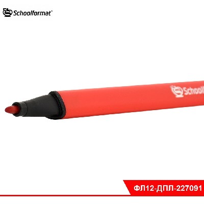 Фломастеры Schoolformat ДИКАЯ ПЛАНЕТА классика 12 цв. трехгран. корп. стандартные с трехгранным захв